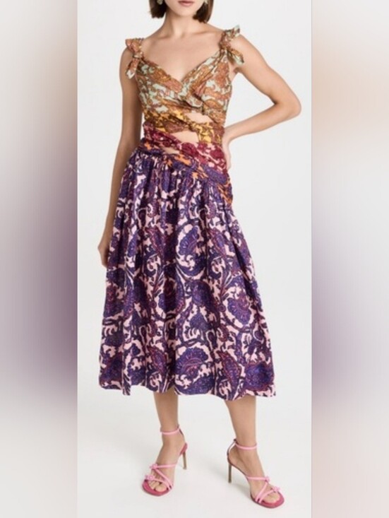 Zimmermann Dresses & Skirts - Zimmermann Tiggy Bow Midi Dress in Spliced Pasley